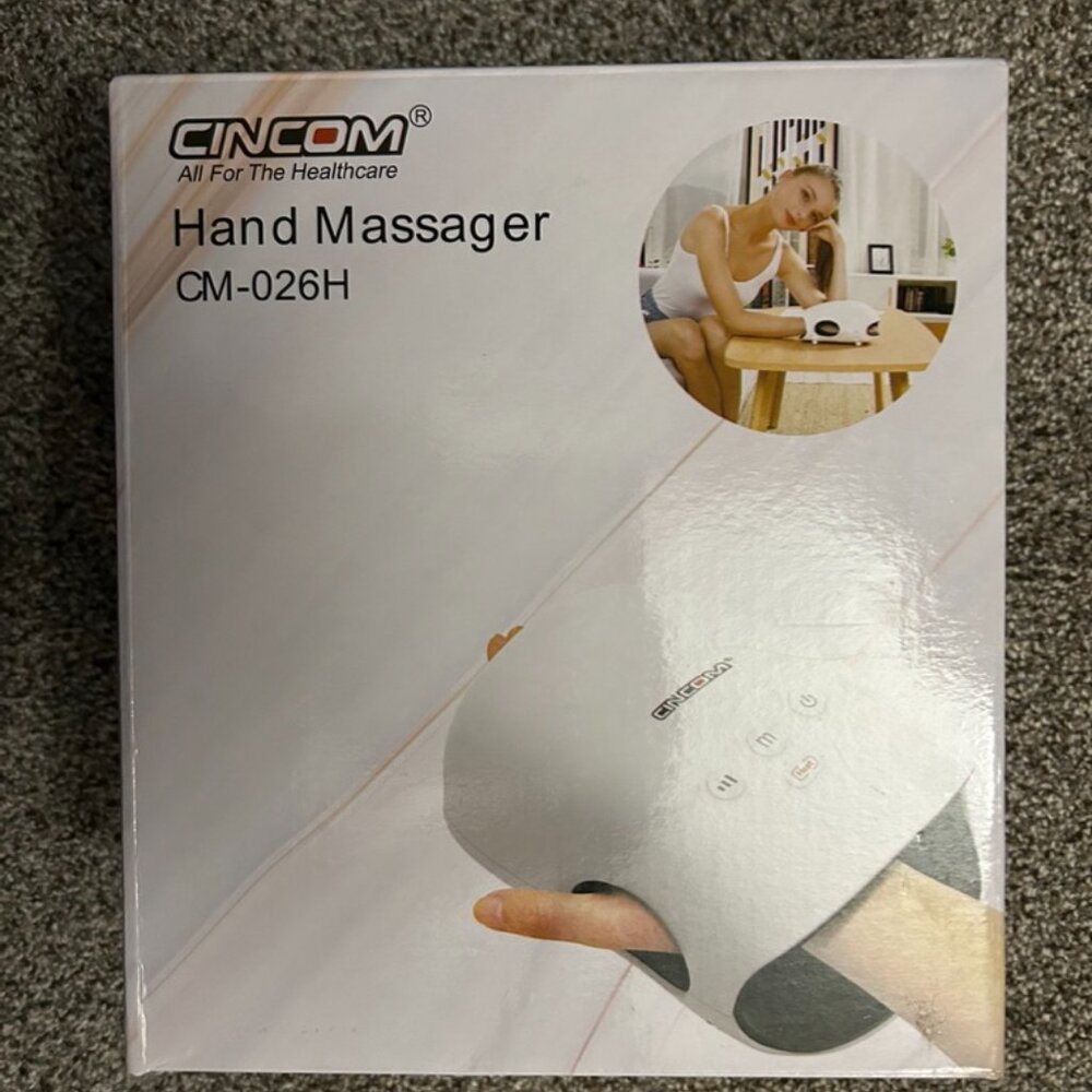 NEW CINCOM Cordless Hand Massager with Heat & Compression for Pain & Arthritis R